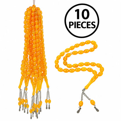 10-Pack 33-Bead Plastic Tasbih Set – 8 mm Hajj, Umrah & Mawlid Gifts