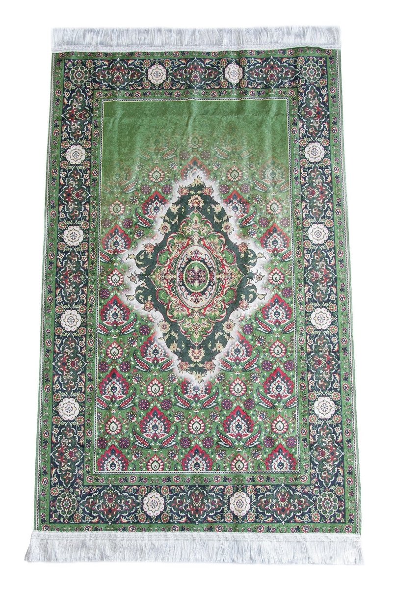 Silk - Touch Velvet Prayer Rug with Rumi Motif – Portable and Practical with Carrying Bag - ihvan