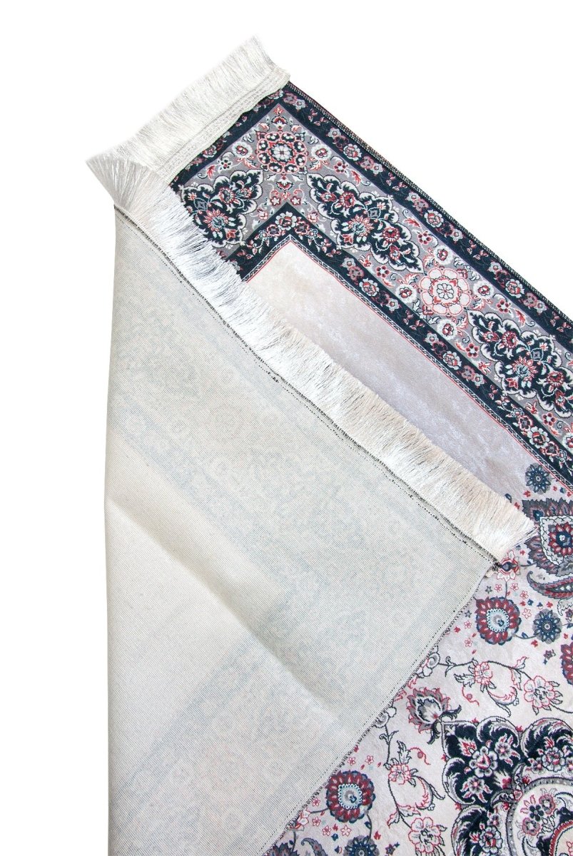 Silk - Touch Velvet Prayer Rug with Rumi Motif – Portable and Practical with Carrying Bag - ihvan