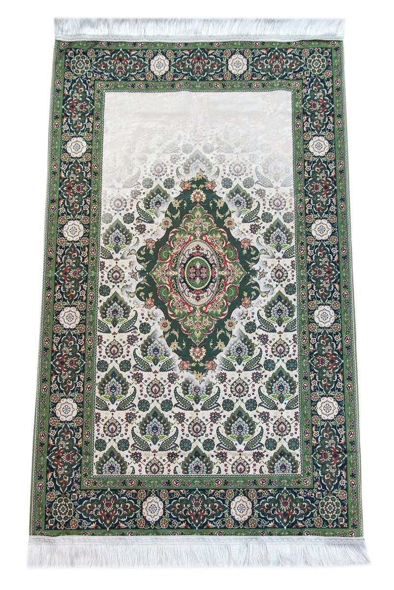 Silk - Touch Velvet Prayer Rug with Rumi Motif – Portable and Practical with Carrying Bag - ihvan