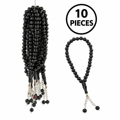10-Pack 33-Bead Plastic Tasbih Set – 8 mm Hajj, Umrah & Mawlid Gifts