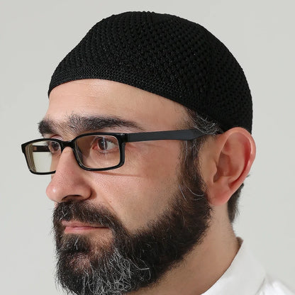 Stretch Knitted Prayer Kufi Cap – Lightweight Classic Muslim Cap