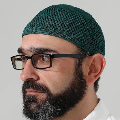 Stretch Knitted Prayer Kufi Cap – Lightweight Classic Muslim Cap
