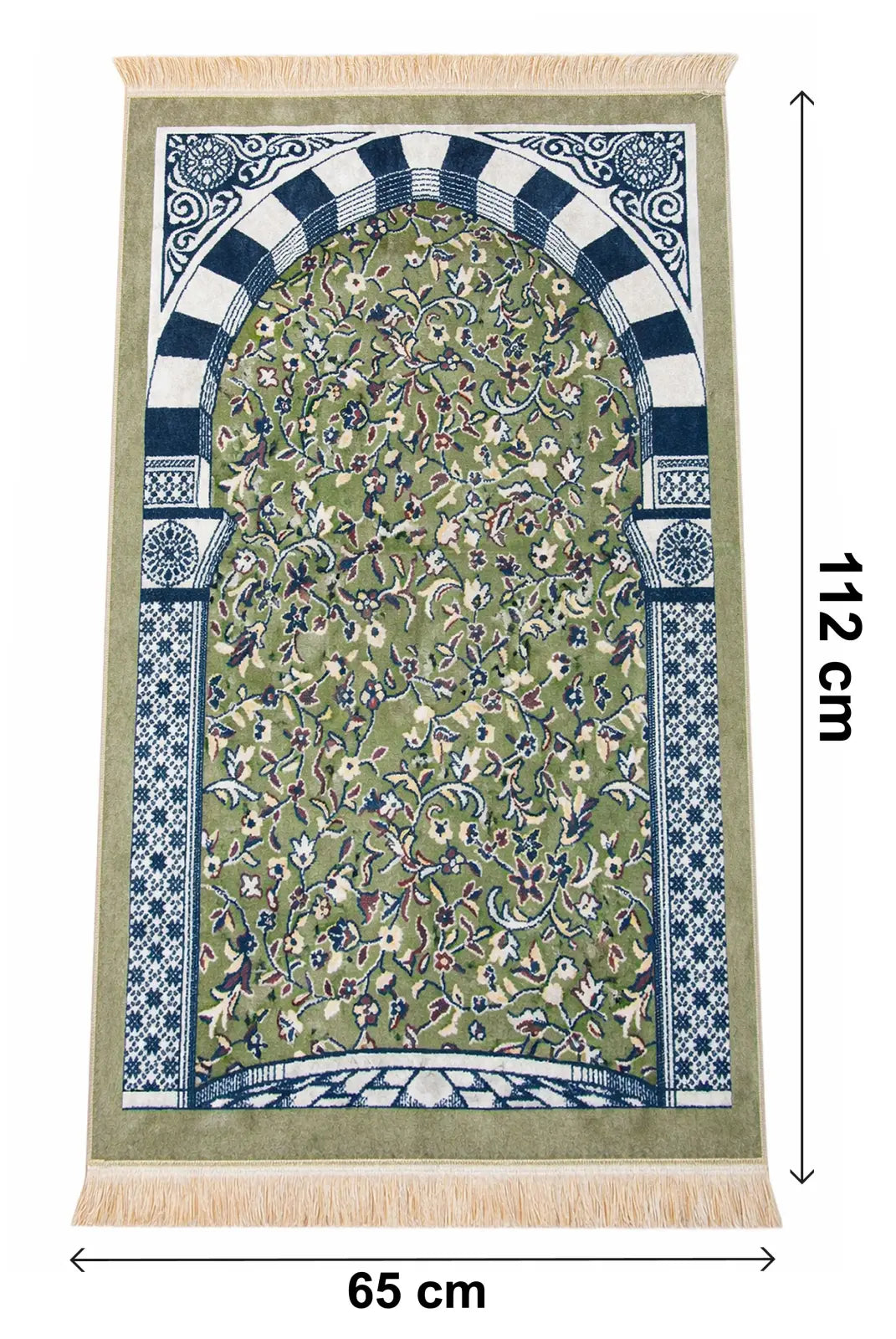 Portable Rawdah Patterned Velvet Prayer Mat with Carry Bag