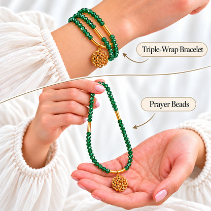 99-Bead Tasbih Bracelet – 6 mm Triple-Wrap Prayer Beads