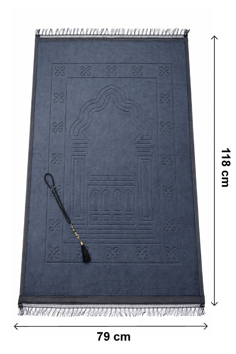 Thick Large Padded Sajadah - Soft Luxury Muslim Prayer Rug for Men and Women - Great for Knees and Forehead - Non - Slip Plush Velvet Islamic Prayer Mat - ihvan
