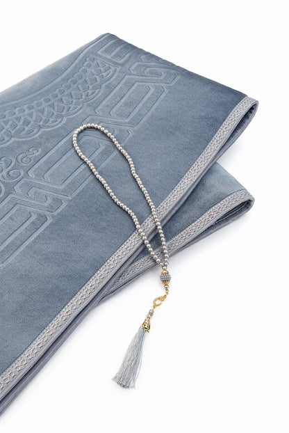 Thick Large Padded Sajadah - Soft Luxury Muslim Prayer Rug for Men and Women - Great for Knees and Forehead - Non - Slip Plush Velvet Islamic Prayer Mat - ihvan