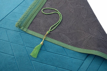 Thick Large Padded Sajadah - Soft Luxury Muslim Prayer Rug for Men and Women - Great for Knees and Forehead - Non - Slip Plush Velvet Islamic Prayer Mat - ihvan