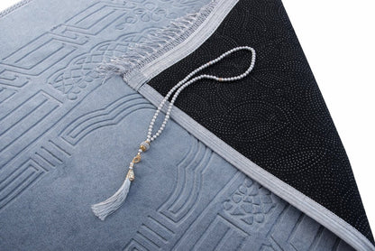 Thick Large Padded Sajadah - Soft Luxury Muslim Prayer Rug for Men and Women - Great for Knees and Forehead - Non - Slip Plush Velvet Islamic Prayer Mat - ihvan