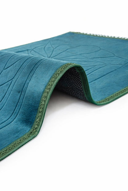 Thick Large Padded Sajadah - Soft Luxury Muslim Prayer Rug for Men and Women - Great for Knees and Forehead - Non - Slip Plush Velvet Islamic Prayer Mat - ihvan