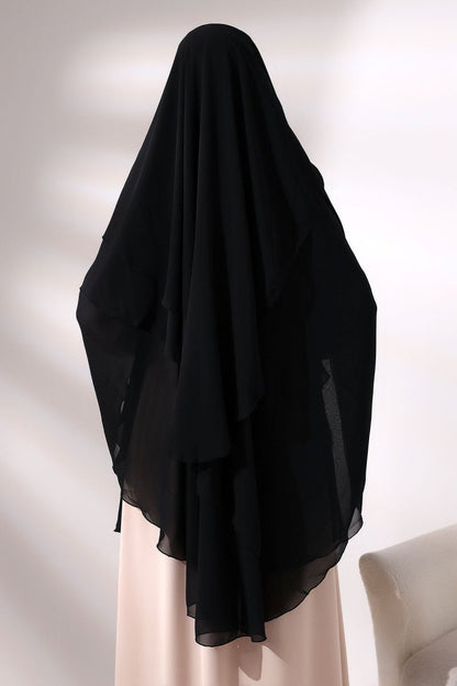 Three - Layered Niqab - Style Long Chiffon Hijab – Modest Sufle Scarf - ihvan