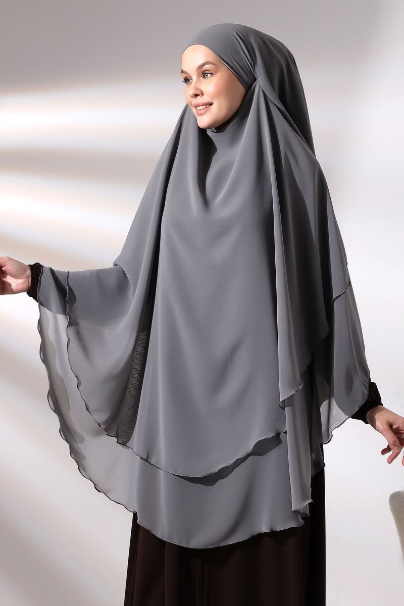 Three - Layered Niqab - Style Long Chiffon Hijab – Modest Sufle Scarf - ihvan
