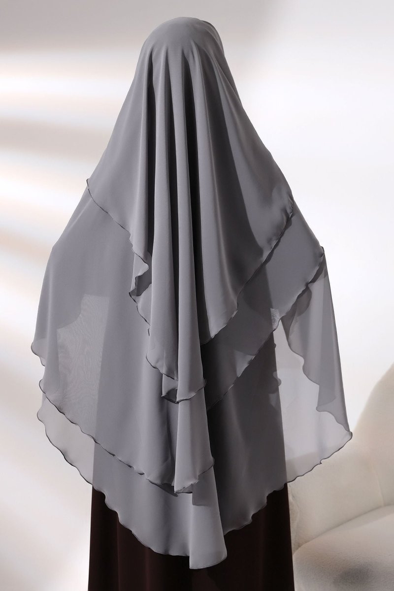 Three - Layered Niqab - Style Long Chiffon Hijab – Modest Sufle Scarf - ihvan