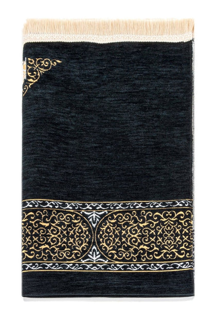 Ultra Luxury Kaaba Cover–Inspired Chenille Prayer Rug - ihvan