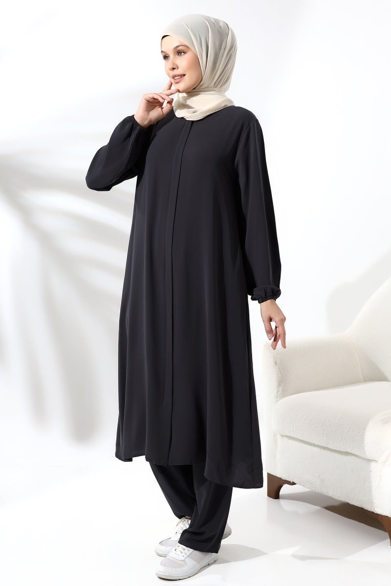 Women's Hajj and Umrah Attire, Hijab Two-Piece Set, Black - ihvan