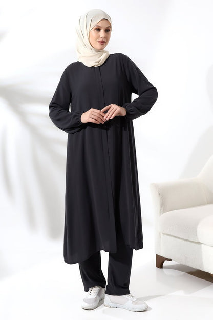 Women's Hajj and Umrah Attire, Hijab Two-Piece Set, Black - ihvan