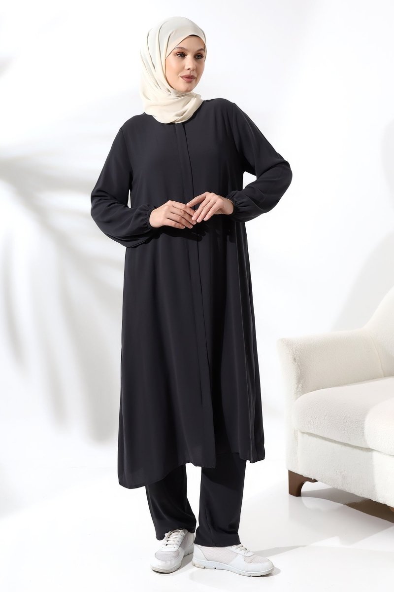 Women's Hajj and Umrah Attire, Hijab Two-Piece Set, Black - ihvan