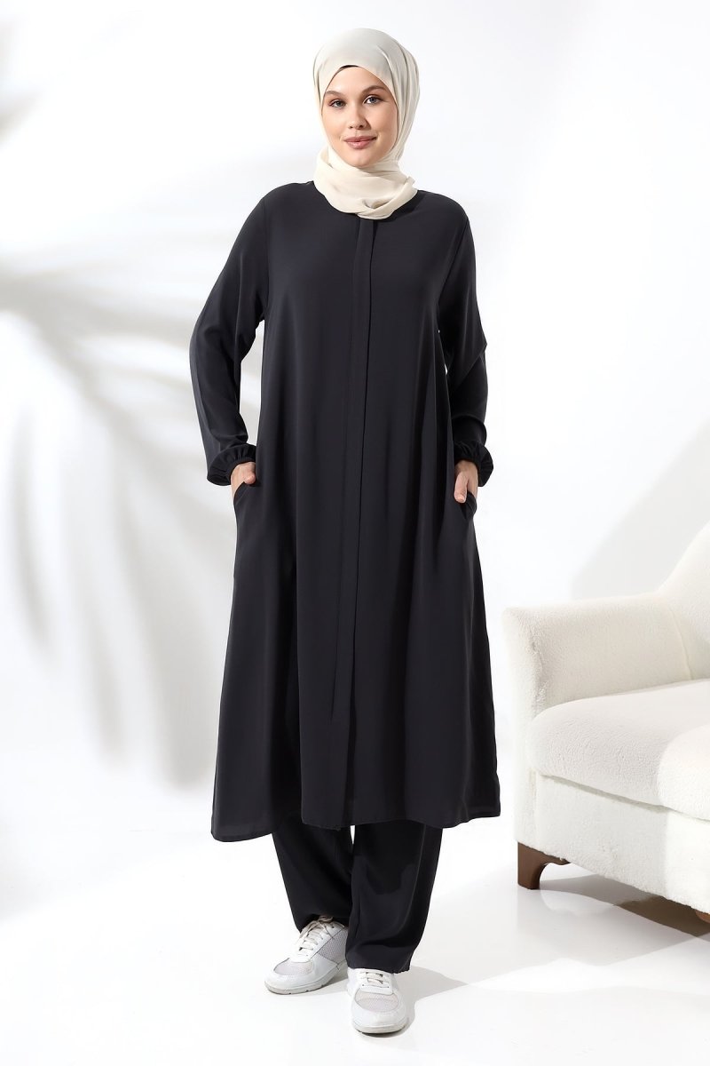 Women's Hajj and Umrah Attire, Hijab Two-Piece Set, Black - ihvan