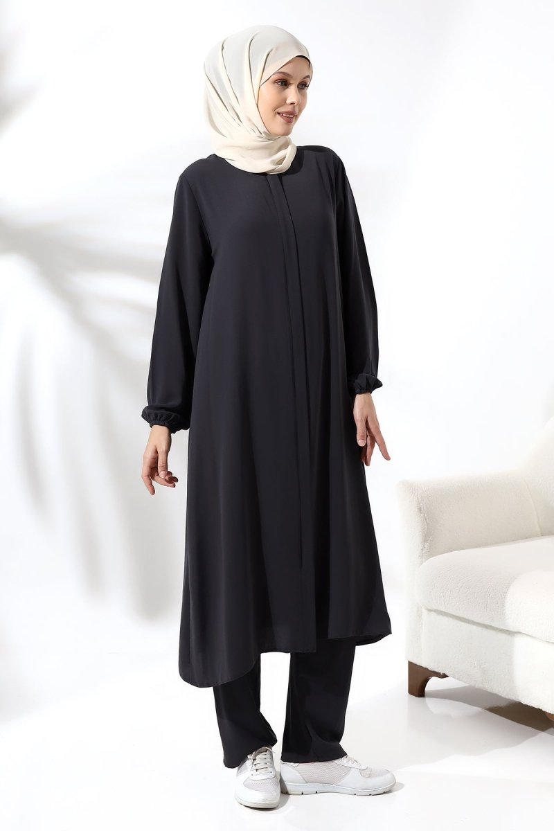 Women's Hajj and Umrah Attire, Hijab Two-Piece Set, Black - ihvan