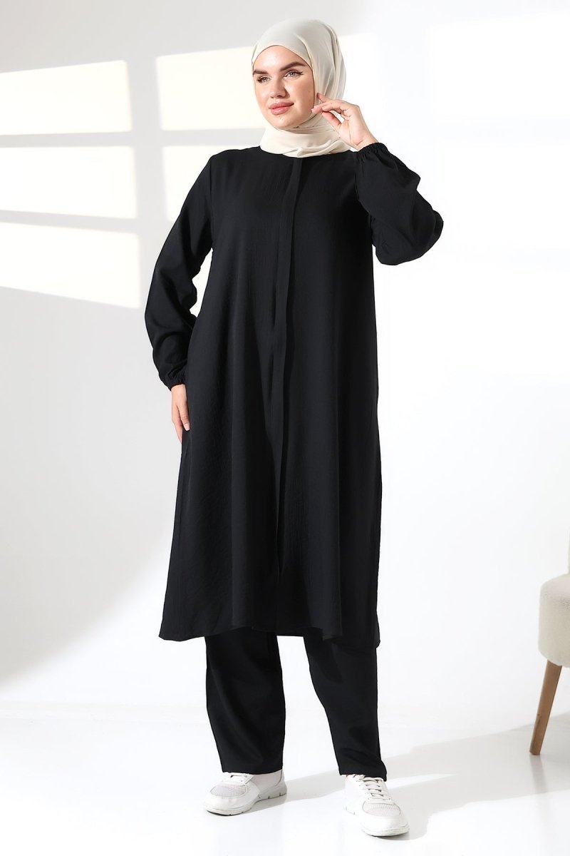 Women's Hajj and Umrah Attire, Two-Piece Hijab Set - Black - ihvan