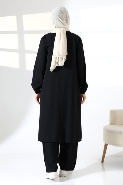 Women's Hajj and Umrah Attire, Two-Piece Hijab Set - Black - ihvan