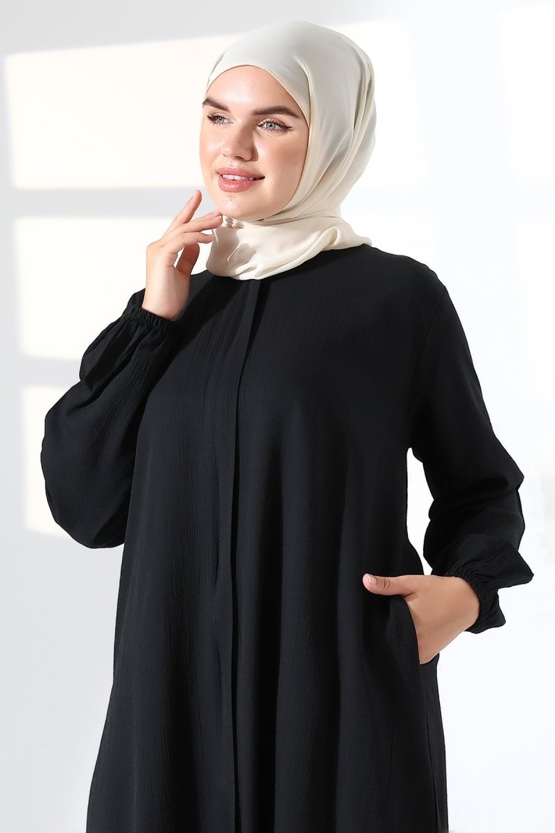 Women's Hajj and Umrah Attire, Two-Piece Hijab Set - Black - ihvan