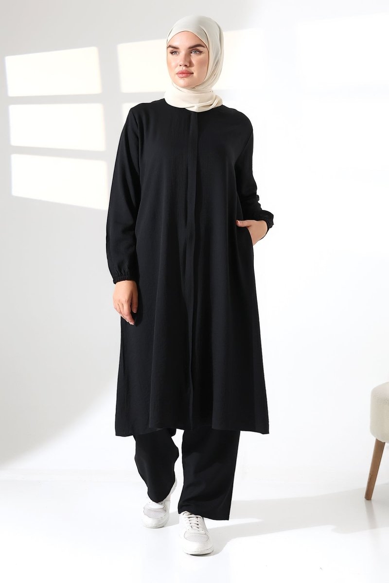 Women's Hajj and Umrah Attire, Two-Piece Hijab Set - Black - ihvan