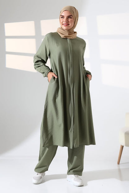 Women's Hajj and Umrah Attire, Two-Piece Hijab Set - Green - ihvan
