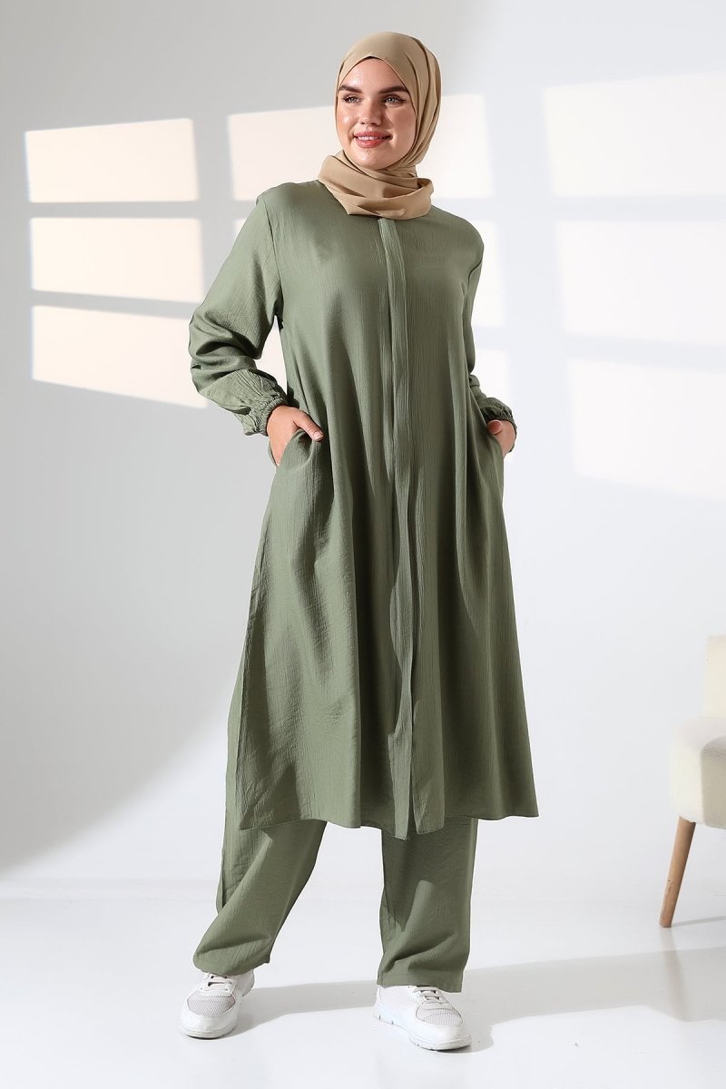 Women's Hajj and Umrah Attire, Two-Piece Hijab Set - Green - ihvan