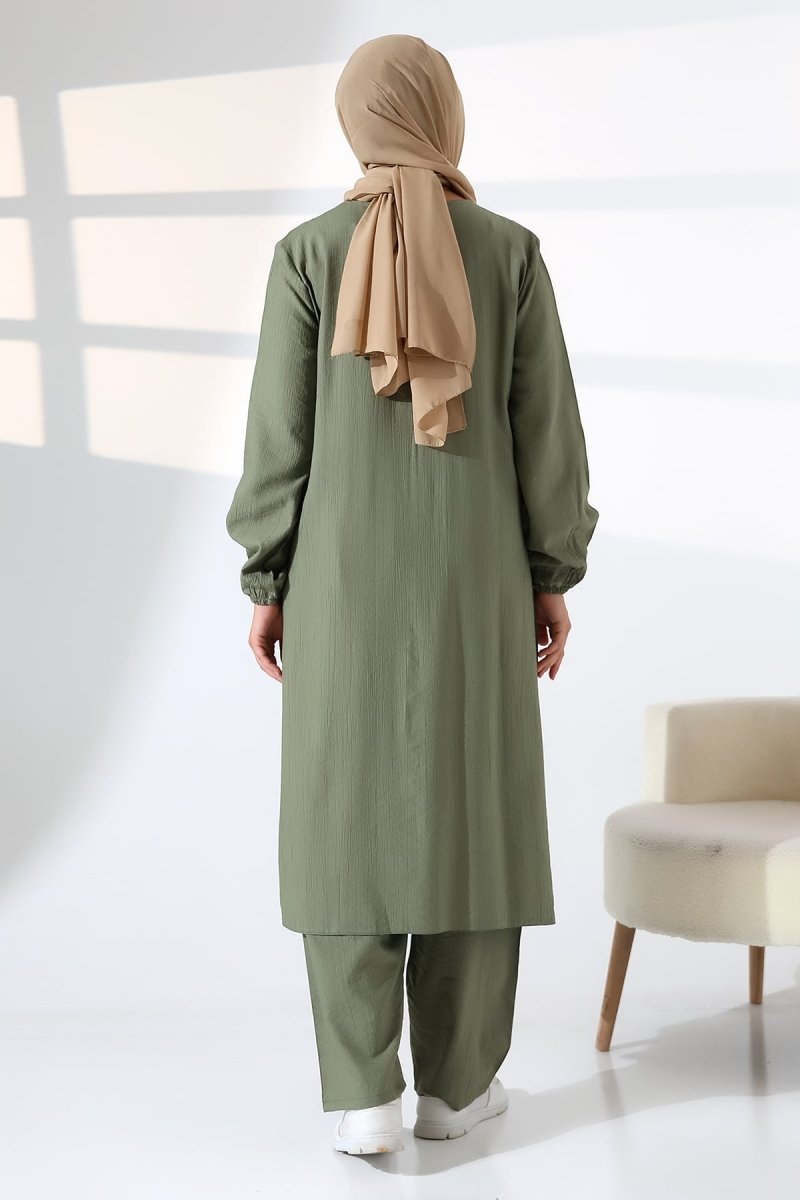 Women's Hajj and Umrah Attire, Two-Piece Hijab Set - Green - ihvan