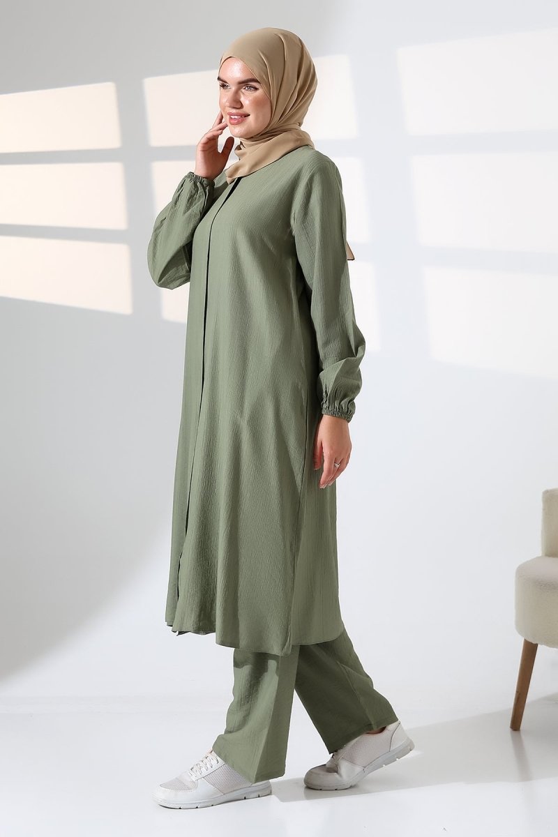 Women's Hajj and Umrah Attire, Two-Piece Hijab Set - Green - ihvan