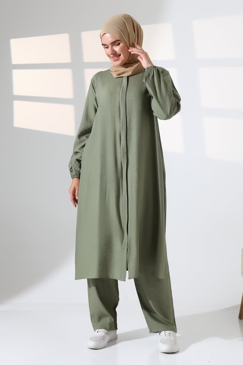 Women's Hajj and Umrah Attire, Two-Piece Hijab Set - Green - ihvan