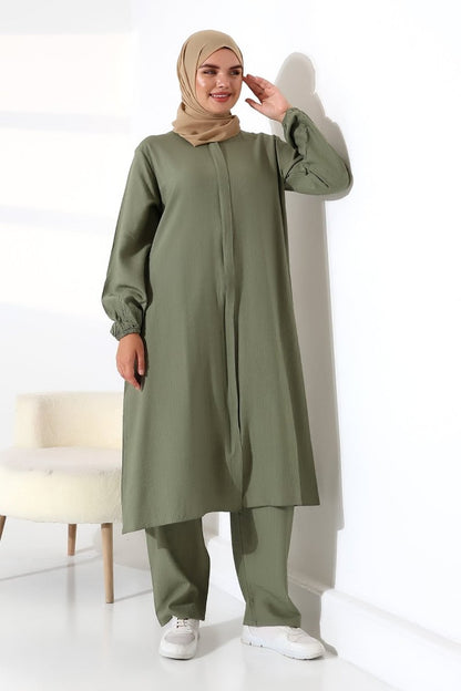 Women's Hajj and Umrah Attire, Two-Piece Hijab Set - Green - ihvan