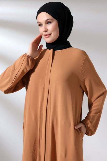 Women's Hajj and Umrah Outfit, Afghan Two-Piece Set, Salmon - ihvan