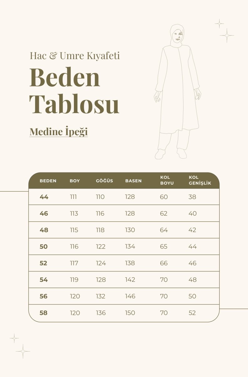 Women's Khaki Medina Silk Hajj and Umrah Hijab Two-Piece Set - ihvan