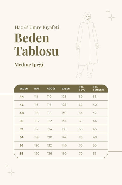 Women's Khaki Medina Silk Hajj and Umrah Hijab Two-Piece Set - ihvan