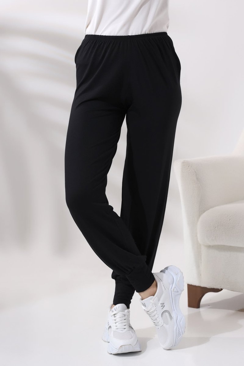 Women's Lightweight Cotton Lounge Pants | Loose Genie Trouser Under Abaya Wear | Comfy Modest Clothing for Hajj, Umrah & Travel - ihvan