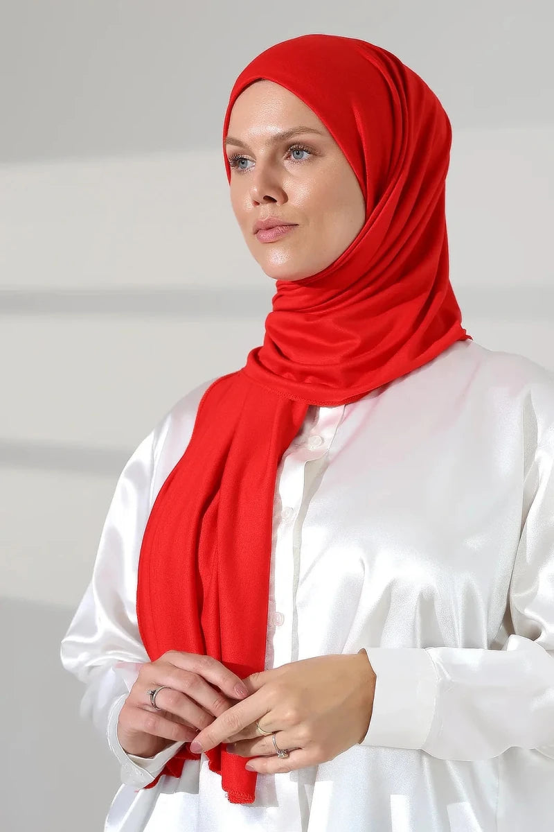 Women’s Long Viscose Hijab Scarf – Stretchy All-Season Modest Headscarf - ihvan
