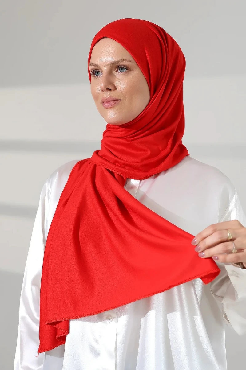 Women’s Long Viscose Hijab Scarf – Stretchy All-Season Modest Headscarf - ihvan