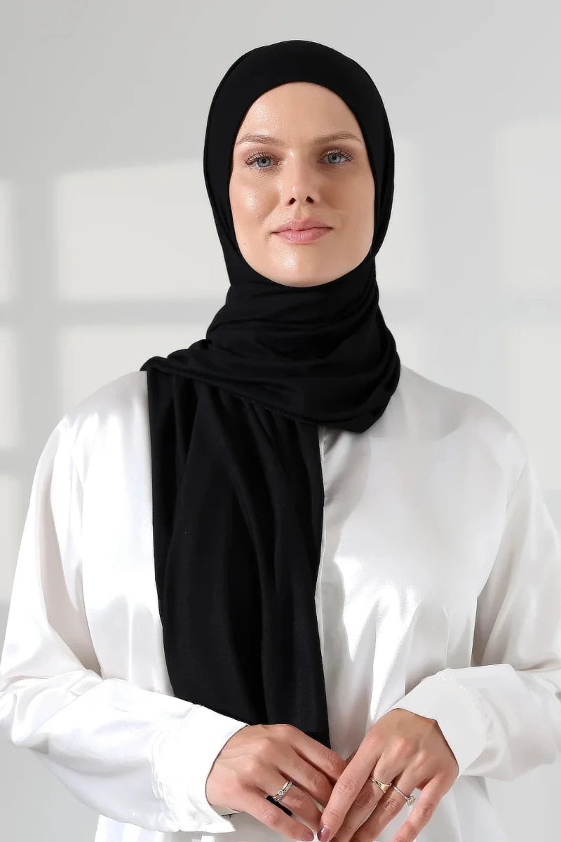 Women’s Long Viscose Hijab Scarf – Stretchy All-Season Modest Headscarf - ihvan