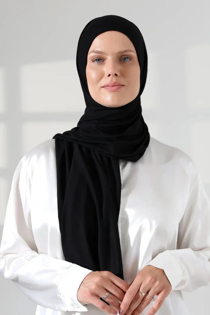 Women’s Long Viscose Hijab Scarf – Stretchy All-Season Modest Headscarf - ihvan