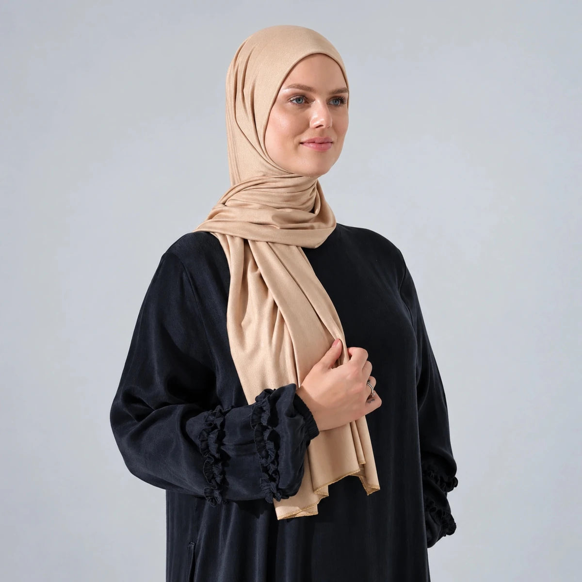 Women’s Long Viscose Hijab Scarf – Stretchy All-Season Modest Headscarf - ihvan