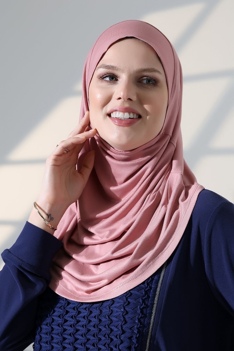 Women’s Ready - to - Wear Instant Hijab with Matching Bonnet – Soft Breathable Modal One - Piece Headscarf, Full Coverage Stretch Hijab for Daily Wear - ihvan