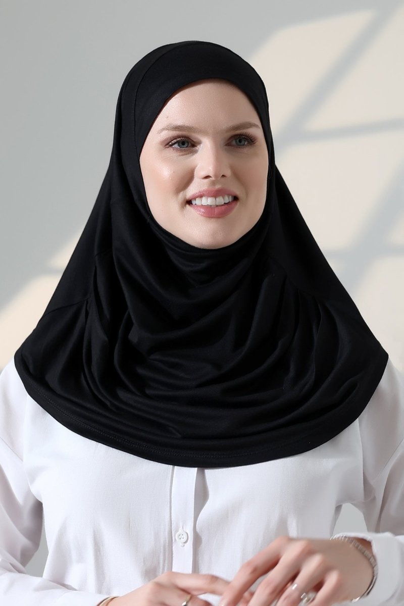 Women’s Ready - to - Wear Instant Hijab with Matching Bonnet – Soft Breathable Modal One - Piece Headscarf, Full Coverage Stretch Hijab for Daily Wear - ihvan
