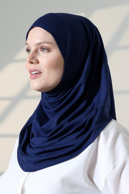 Women’s Ready - to - Wear Instant Hijab with Matching Bonnet – Soft Breathable Modal One - Piece Headscarf, Full Coverage Stretch Hijab for Daily Wear - ihvan