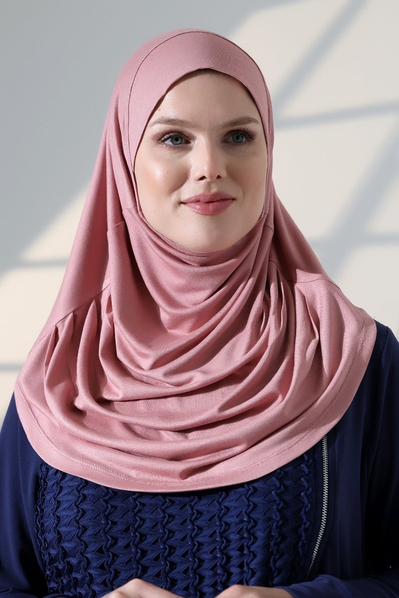 Women’s Ready - to - Wear Instant Hijab with Matching Bonnet – Soft Breathable Modal One - Piece Headscarf, Full Coverage Stretch Hijab for Daily Wear - ihvan