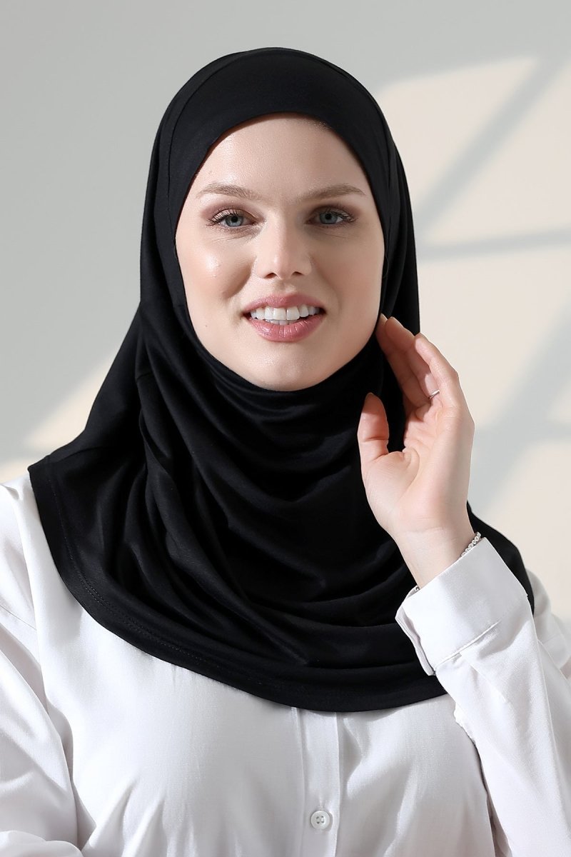 Women’s Ready - to - Wear Instant Hijab with Matching Bonnet – Soft Breathable Modal One - Piece Headscarf, Full Coverage Stretch Hijab for Daily Wear - ihvan