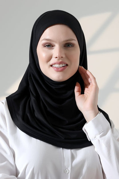 Women’s Ready - to - Wear Instant Hijab with Matching Bonnet – Soft Breathable Modal One - Piece Headscarf, Full Coverage Stretch Hijab for Daily Wear - ihvan