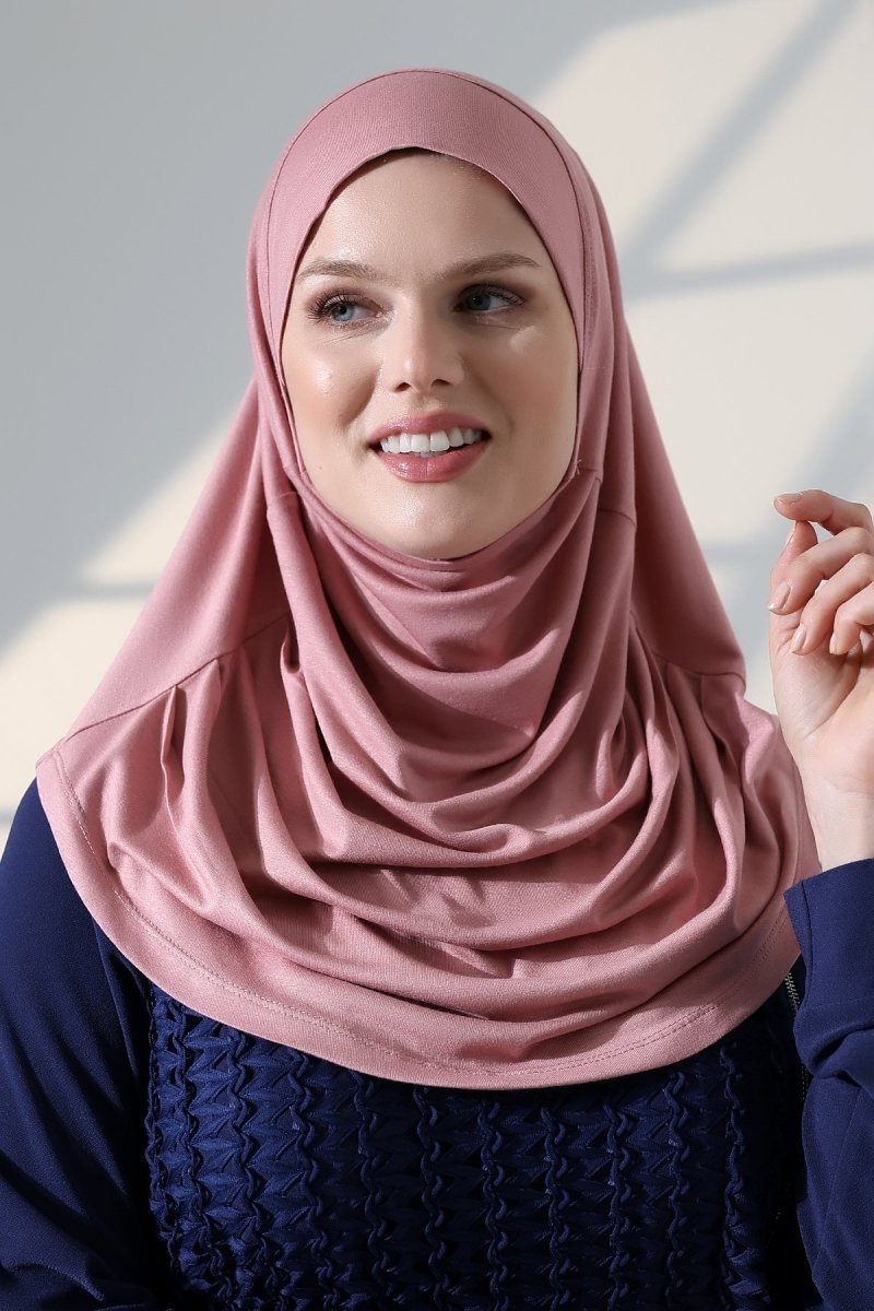 Women’s Ready - to - Wear Instant Hijab with Matching Bonnet – Soft Breathable Modal One - Piece Headscarf, Full Coverage Stretch Hijab for Daily Wear - ihvan