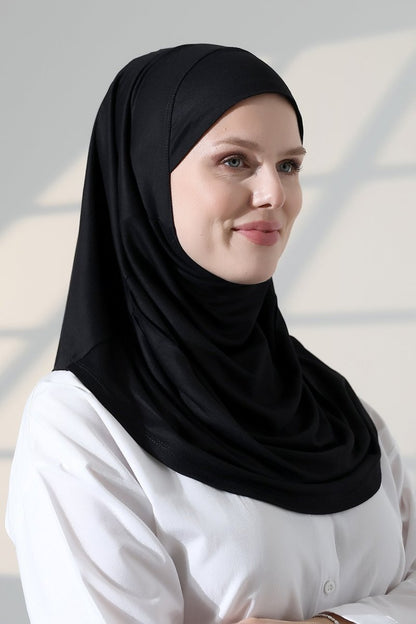 Women’s Ready - to - Wear Instant Hijab with Matching Bonnet – Soft Breathable Modal One - Piece Headscarf, Full Coverage Stretch Hijab for Daily Wear - ihvan